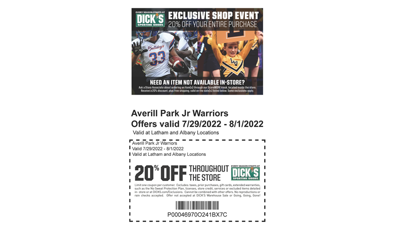 DICK'S Coupon For APJW Players